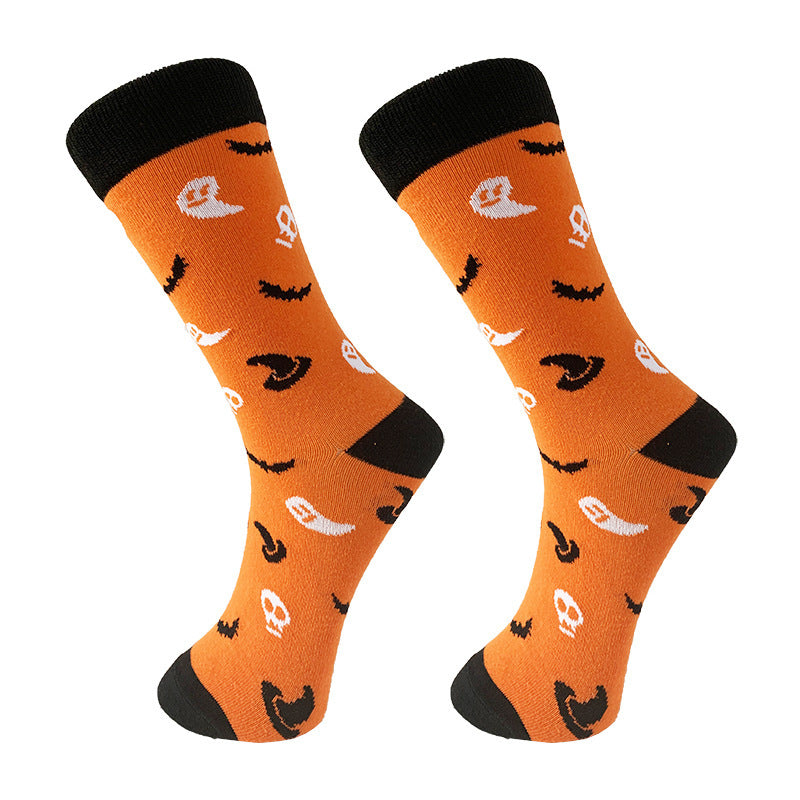 Halloween Cartoon Men's Middle Socks