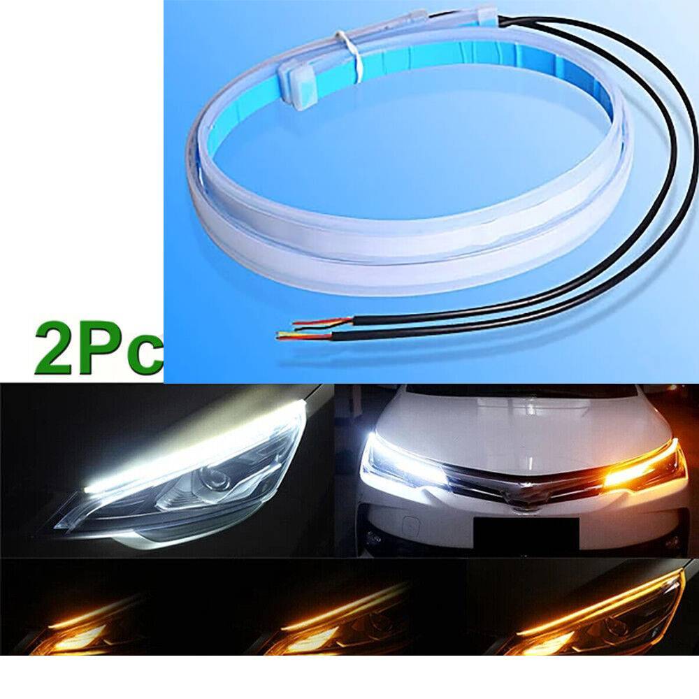 2x Auto LED Blinker Dynamische Streifen DRL Scheinwerfer Tagfahrlicht Lampe 60cm